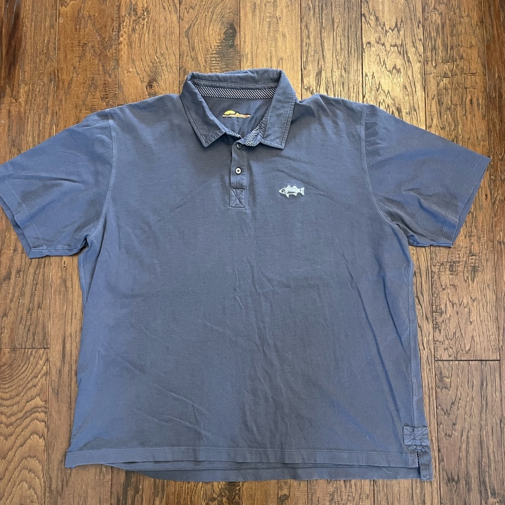 Orvis Men's Anglers Polo Fish Logo Size X-Large NWT Navy Blue